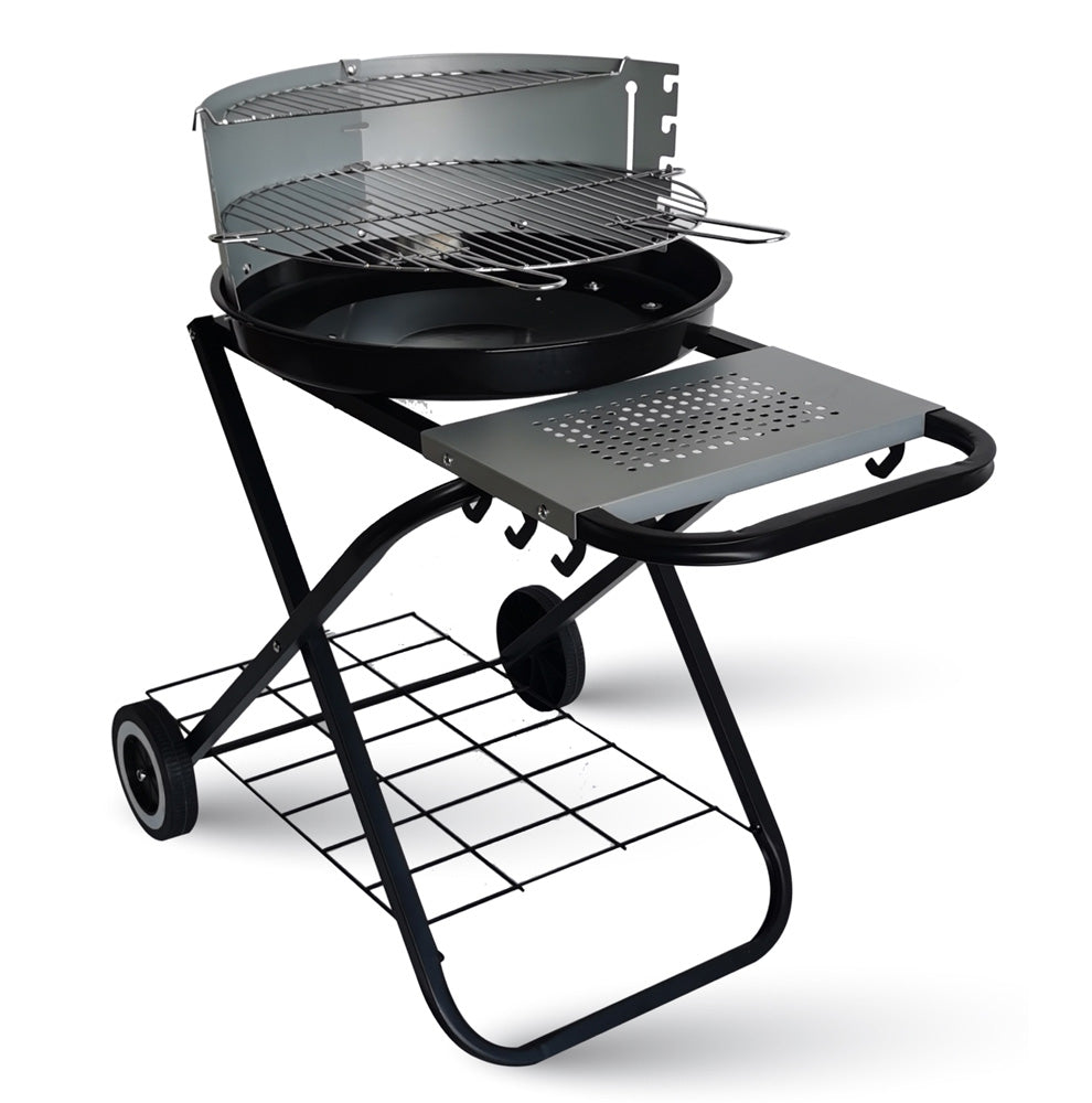 Portable Charcoal BBQ – Compact Mini BBQ Grill with Enamelled Firebowl & Chrome Plated Grids