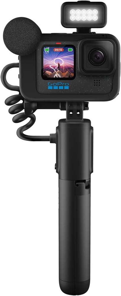GoPro HERO12 Black Action Camera – 5.3K HDR Video, Battery Grip, Live Streaming