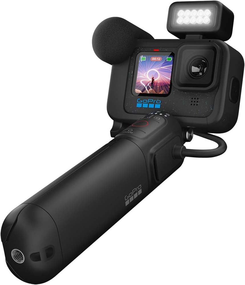 GoPro HERO12 Black Action Camera – 5.3K HDR Video, Battery Grip, Live Streaming