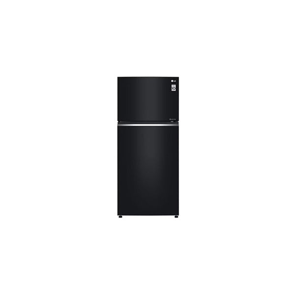 Top Mount Refrigerator - LG Black Glass Fridge With LinearCooling Technology