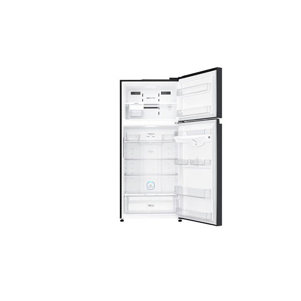 Top Mount Refrigerator - LG Black Glass Fridge With LinearCooling Technology