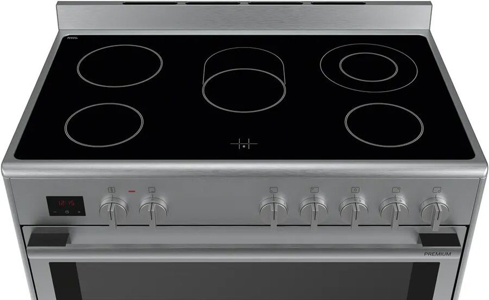 Bosch Electric Range Cooker 90cm | 5 Zone Stainless Steel Oven With Rotary Spit
