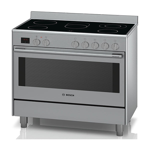 Bosch Electric Range Cooker 90cm | 5 Zone Stainless Steel Oven With Rotary Spit