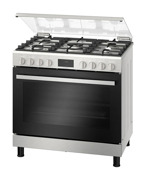 Bosch Gas Range Cooker – Stainless Steel Kitchen Appliance Stove with XXL Oven Capacity