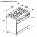 Bosch Series 8 Cooker 5 Gas Burners 90cm