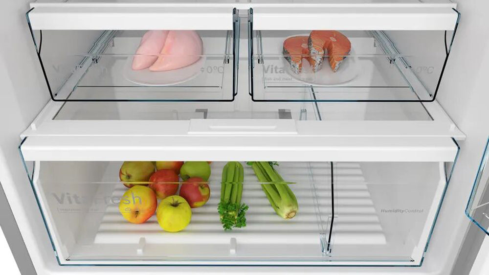 Bosch Series 4 Refrigerator - Top Mount, Stainless Steel Fridge With VitaFresh