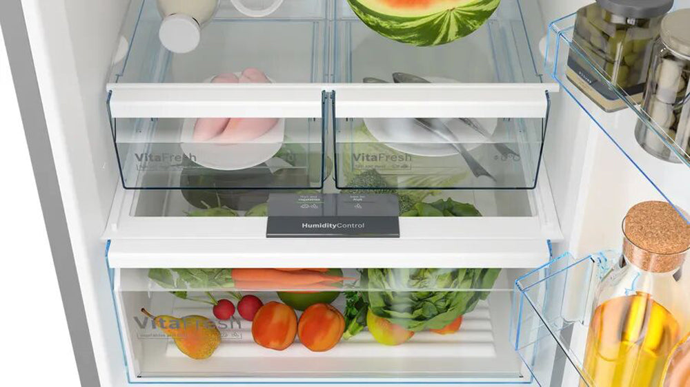 Bosch Series 4 Refrigerator - 530L Large Capacity Fridge with VitaFresh System & NoFrost Bottom Freezer