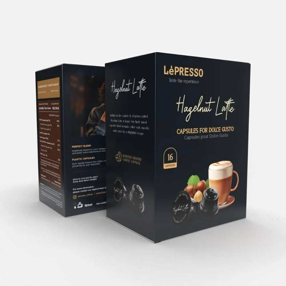 Caramel Latte Capsules - LePresso 16 Pack Dolce Gusto Coffee Pods | Creamy, Airtight Blend