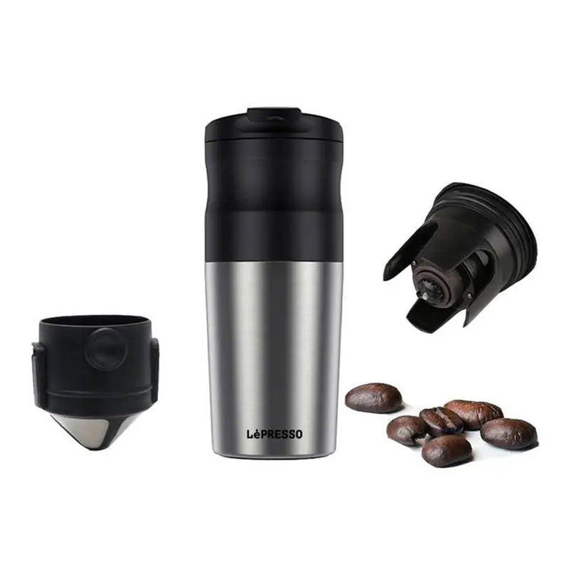 LePresso Portable Mug Burr Grinder Coffee Maker