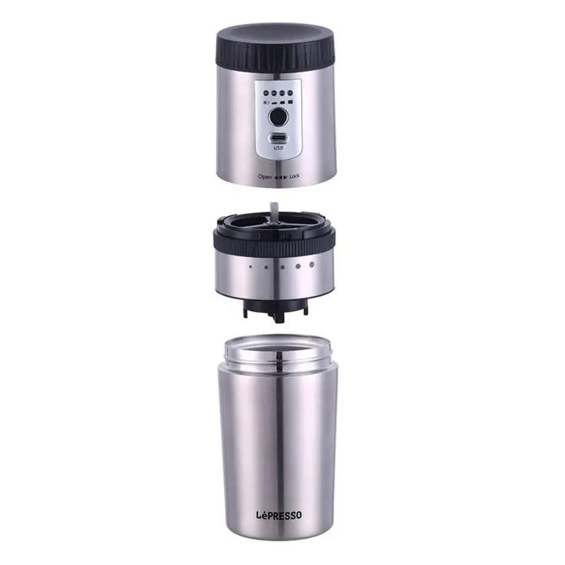 LePresso Portable Mug Burr Grinder Coffee Maker