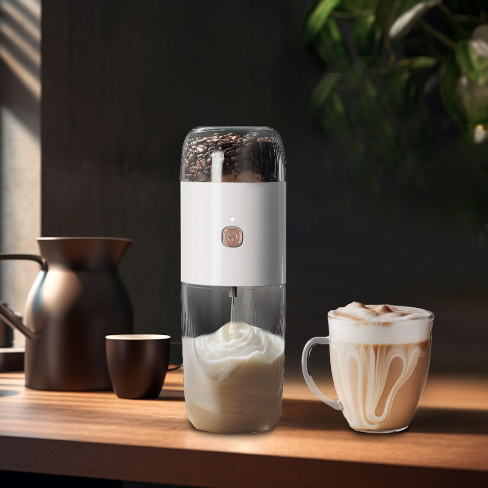 Coffee Grinder Milk Frother – Portable Electric Coffee Maker With Stainless Steel Blade