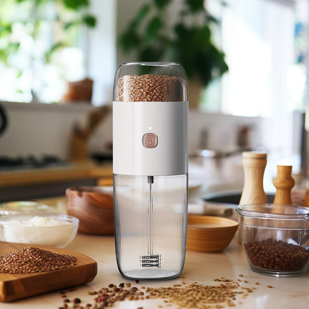 Coffee Grinder Milk Frother – Portable Electric Coffee Maker With Stainless Steel Blade