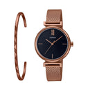 CASIO WATCH AND BANGLE SET WOMEN WATCH LTP-2023VMR-1CDR