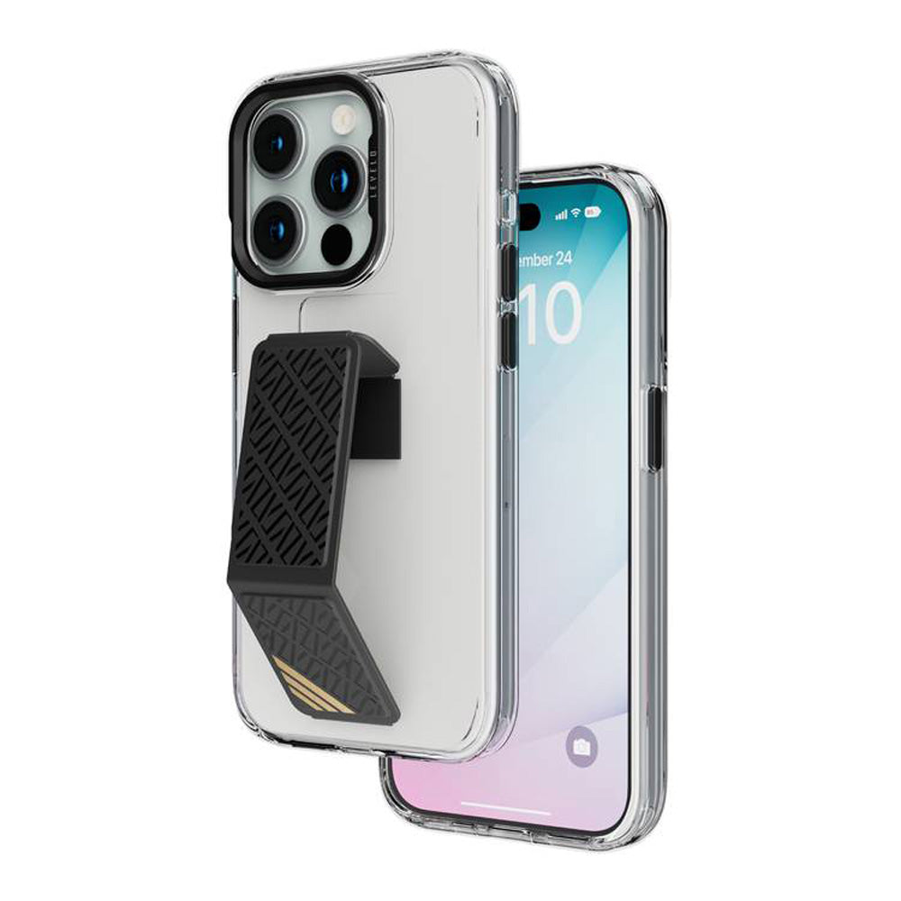iPhone 15 Pro Max Case – Levelo Morphix Clara Grip | Shockproof, Leather Kickstand