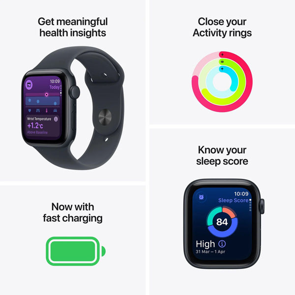 Apple Watch SE GPS + Cellular Smartwatch | Water Resistant Sport Band With Fall Detection Alert