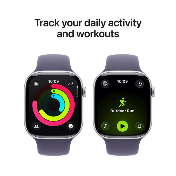 Apple Watch Series 11 GPS Aluminum ? Sport Band (46mm) S/M,Silver / Purple Fog