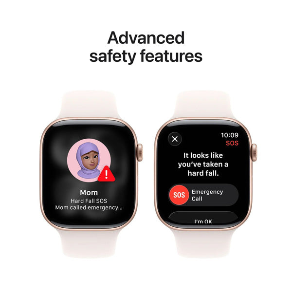 Apple Watch Series 11 GPS+Cellular Aluminum ? Sport Band (46mm) S/M,Rose Gold / Light Blush