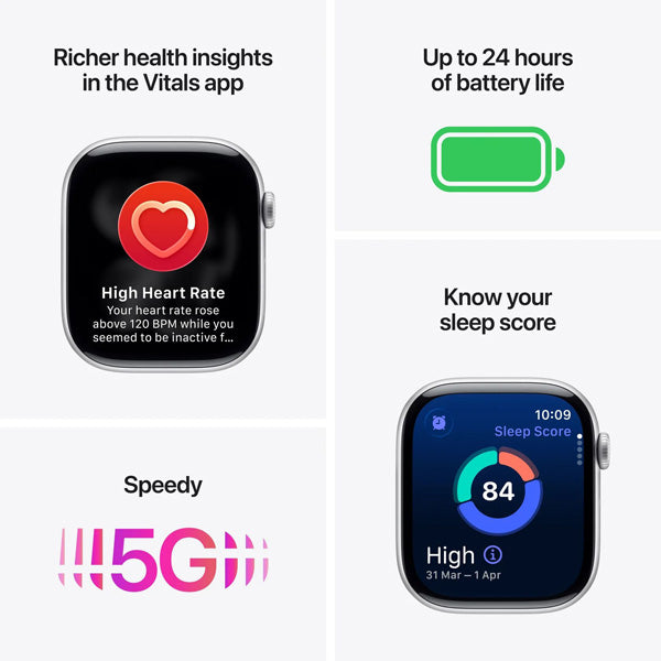Apple Watch Series 11 GPS+Cellular Titanium ? Sport Band (46mm) Natural / Stone Gray,S/M