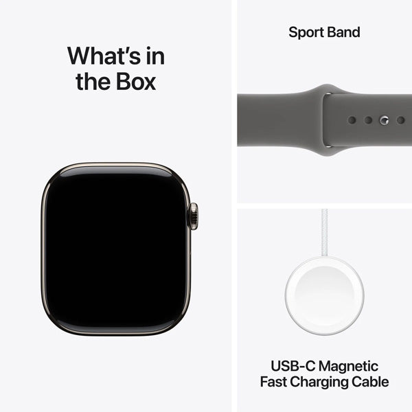 Apple Watch Series 11 GPS+Cellular Titanium ? Sport Band (46mm) Natural / Stone Gray,S/M