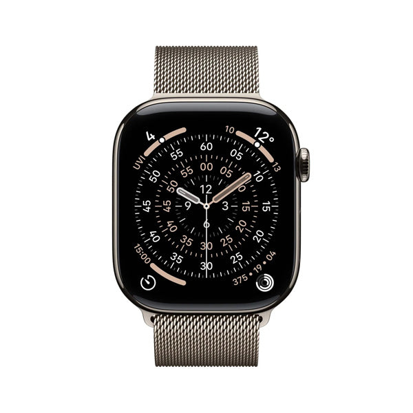 Apple Watch Series 11 GPS+Cellular Titanium ? Milanese Loop (46mm) S/M,Natural / Stone Gray