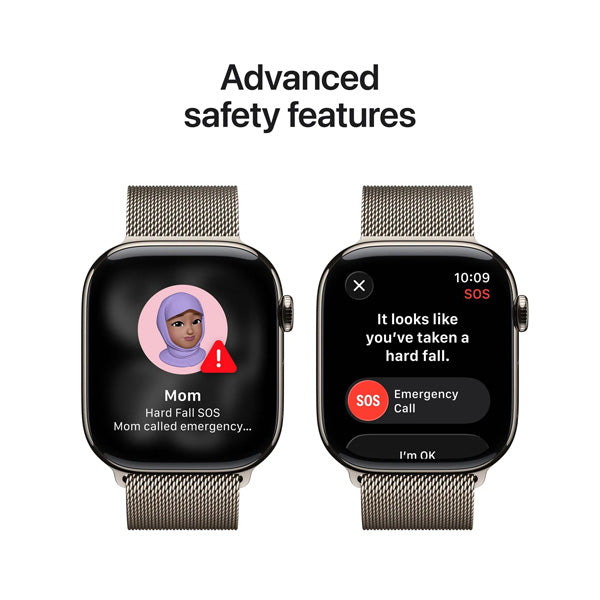 Apple Watch Series 11 GPS+Cellular Titanium ? Milanese Loop (46mm) S/M,Natural / Stone Gray
