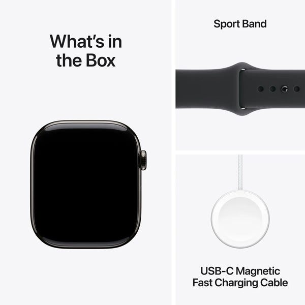Apple Watch Series 11 GPS+Cellular Titanium ? Sport Band (46mm) S/M,Slate / Black