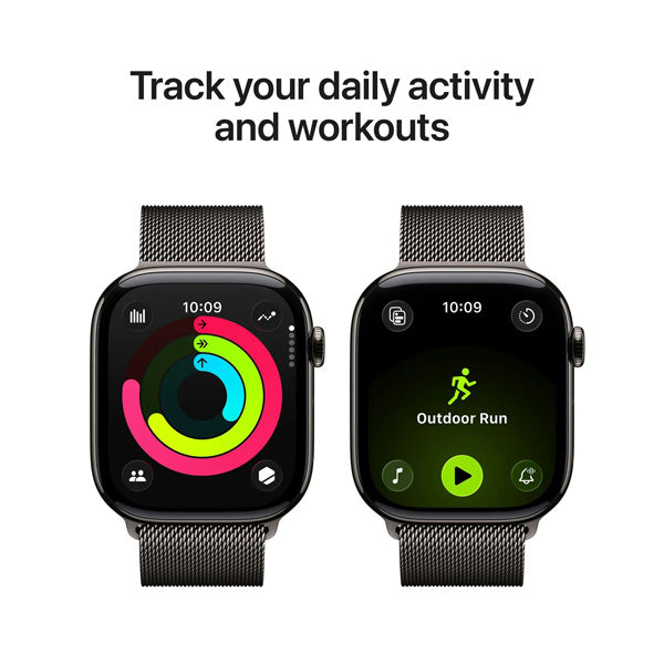 Apple Watch Series 11 GPS+Cellular Titanium ? Milanese Loop (46mm) M/L,Slate / Black