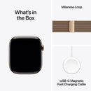 Apple Watch Series 11 GPS+Cellular Titanium ? Milanese Loop (46mm) M/L,Gold / Light Blush