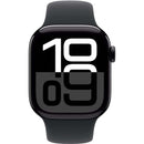 Apple Watch Series 10 GPS Aluminum Sport Band (42mm) S/M,Jet Black / Black