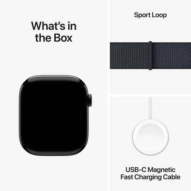 Apple Watch Series 10 GPS Aluminum Sport Loop (42mm) Jet Black / Ink