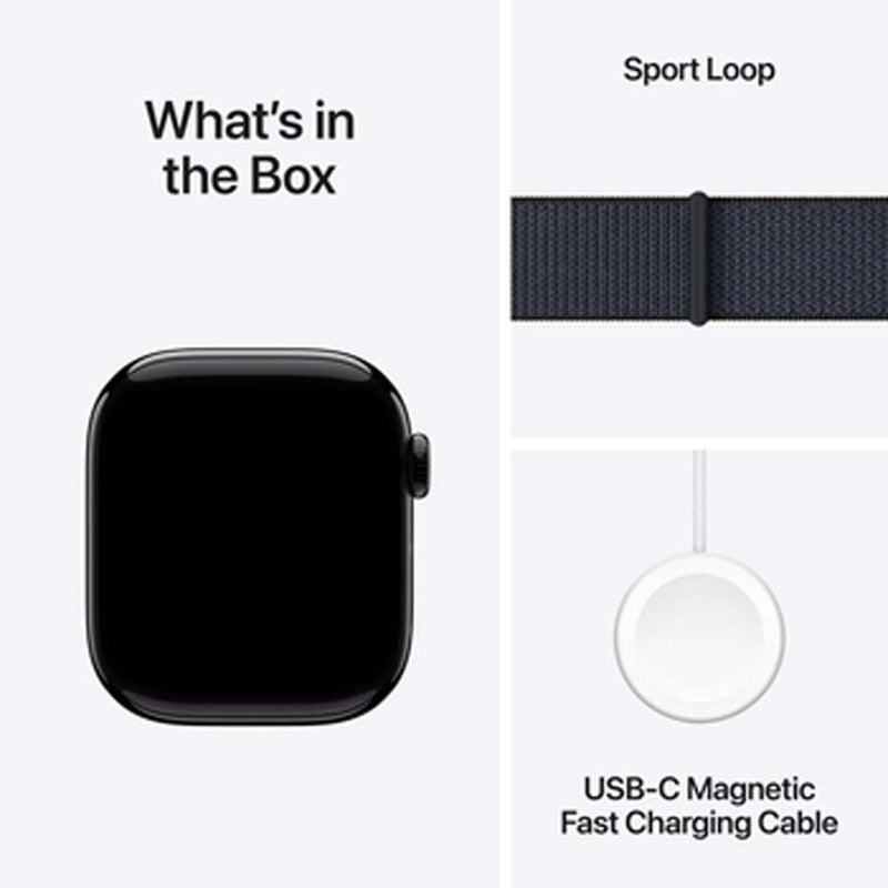 Apple Watch Series 10 GPS Aluminum Sport Loop (42mm) Jet Black / Ink