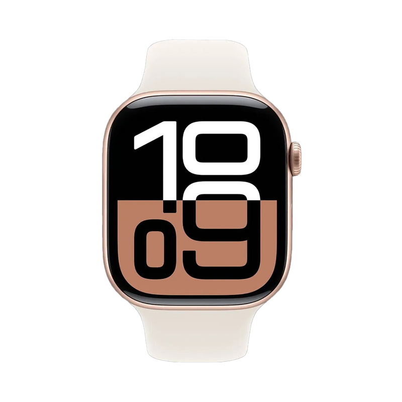 Apple Watch Series 10 GPS Aluminum Sport Band (46mm) Rose Gold / Starlight,M/L