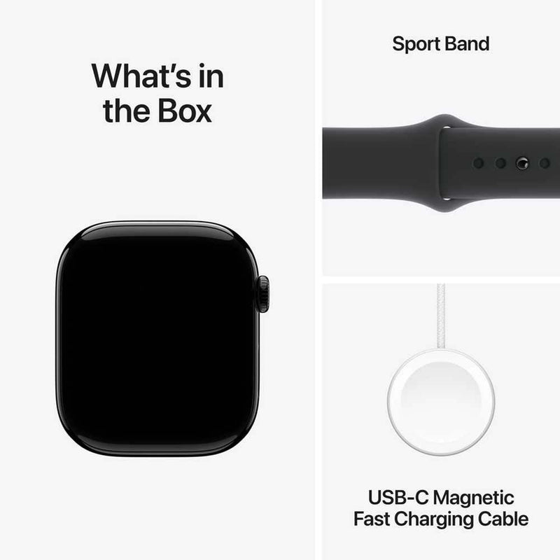 Apple Watch Series 10 GPS+Cellular Aluminum Sport Band (42mm) S/M,Jet Black