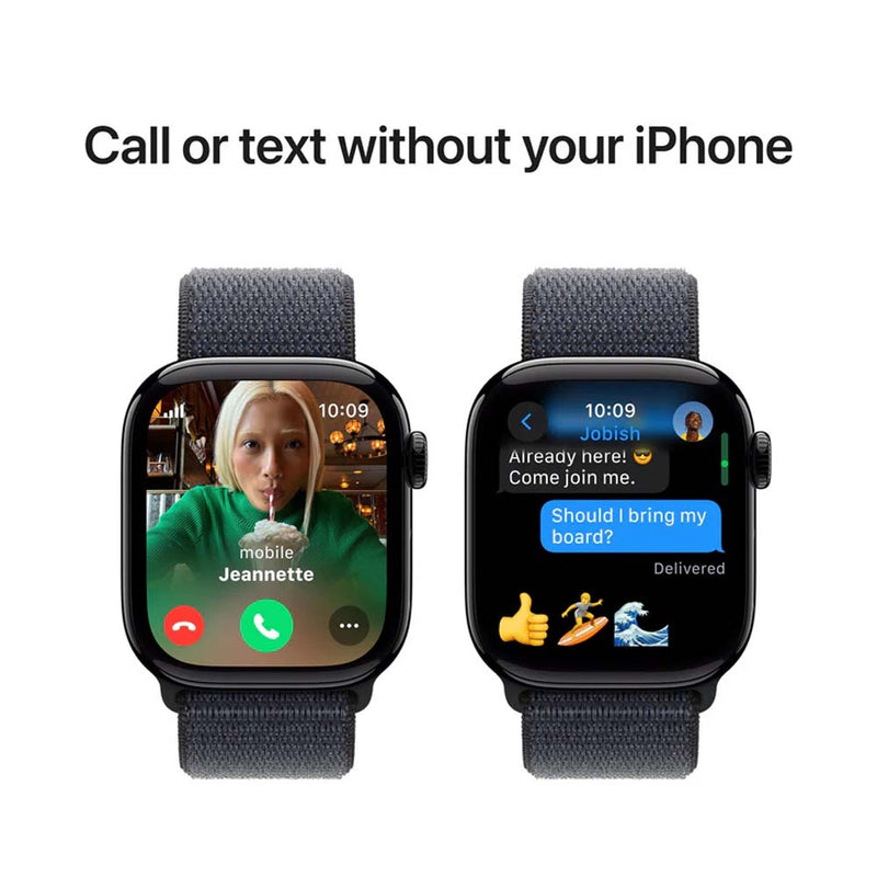 Apple Watch Series 10 GPS+Cellular Aluminum Sport Loop (42mm) Jet Black / Ink