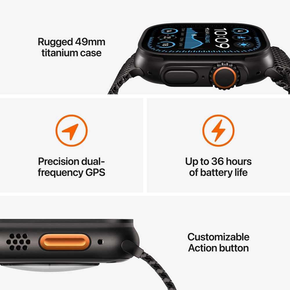 Apple Watch Ultra 2 – Titanium Case Sports Smartwatch | Dual-Frequency GPS & Health Tracking
