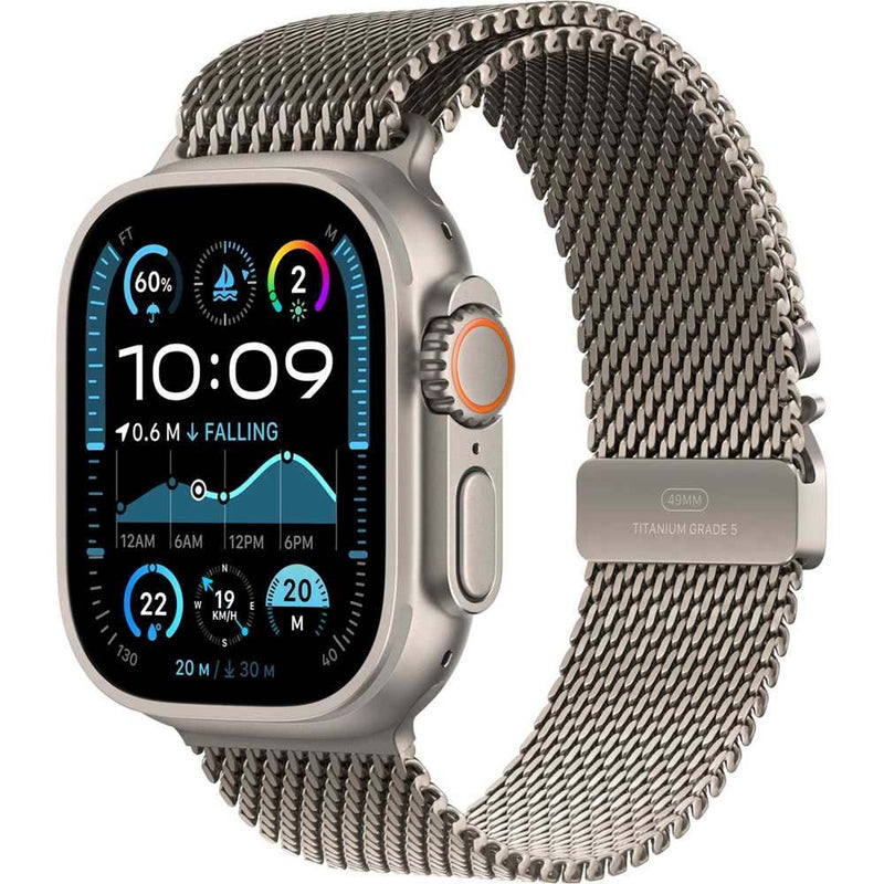 Apple Watch Ultra 2 (2024) GPS+Cellular Titanium Milanese Loop S,Natural