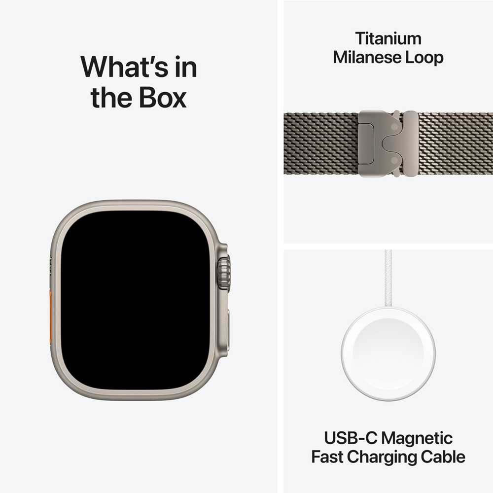 Apple Watch Ultra 2 GPS Cellular Smart Sports Watch - Titanium Case | Milanese Loop Strap