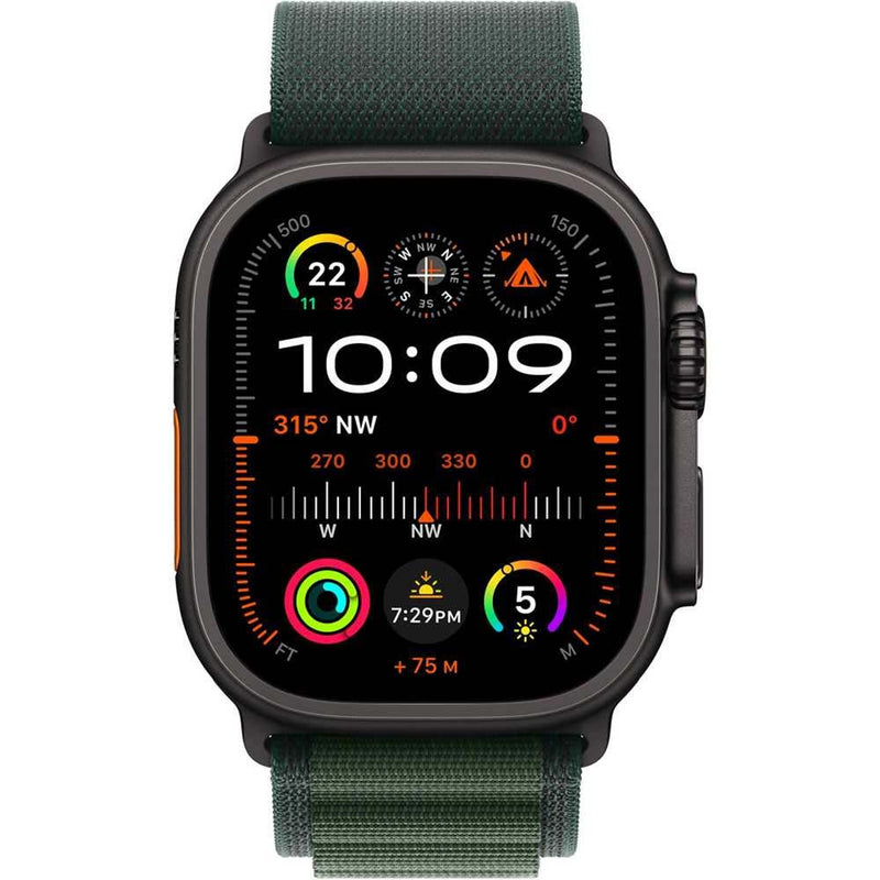 Apple Watch Ultra 2 (2024) GPS+Cellular Titanium – Alpine Loop Black / Dark Green,S