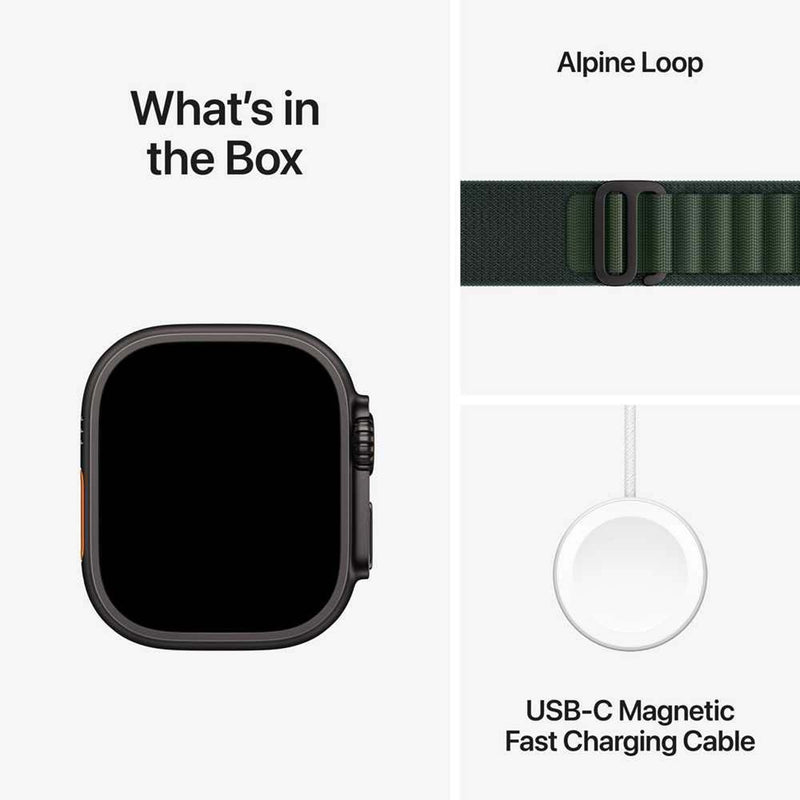 Apple Watch Ultra 2 (2024) GPS+Cellular Titanium – Alpine Loop Black / Dark Green,S