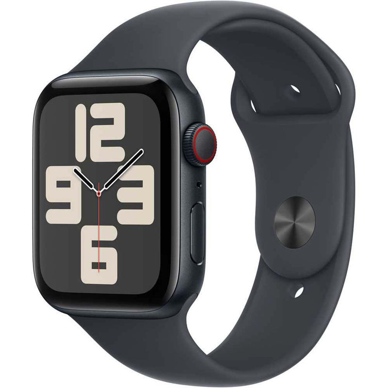 Apple Watch SE (2024) GPS+Cellular Aluminum Sport Band (44mm) S/M,Midnight / Midnight