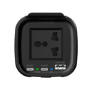 Powerology 150W Cup Holder Inverter - Dual USB-C & QC3.0 Black