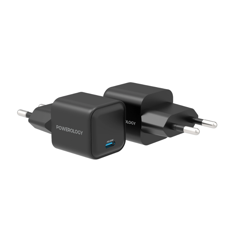 Powerology Ultra-Quick 35W GaN Charger EU - Fast Charging Black