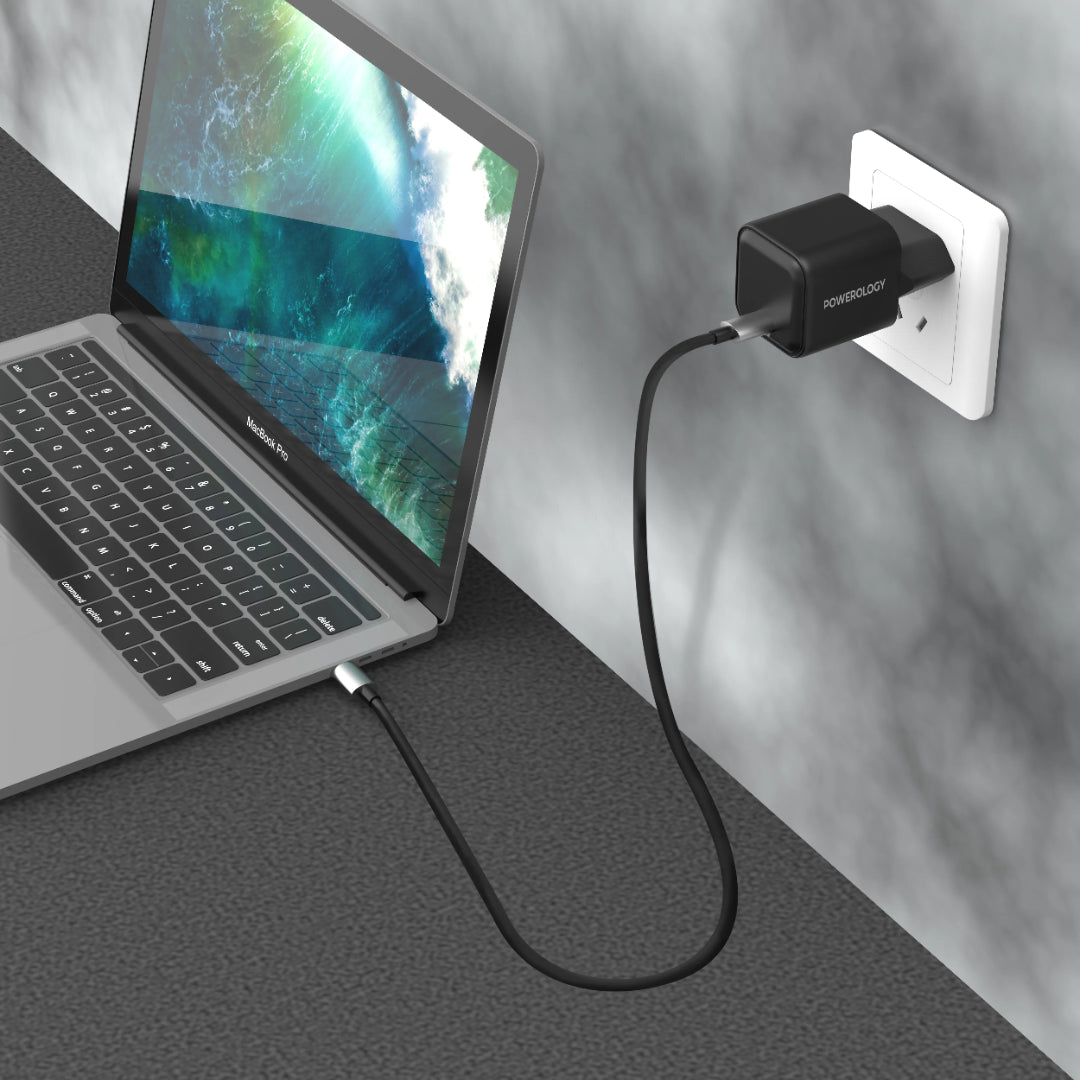 35W GaN Charger - Powerology Fast Charging Adapter for iPad 12.9" | Compact USB-C PD