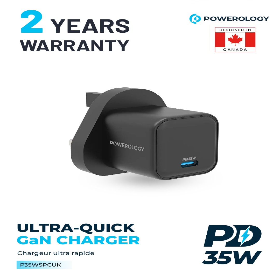 GaN Charger 35W - Fast Phone Charger | Compact Travel USB C Power Adapter