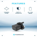 Powerology Ultra-Quick GaN Charger UK - 35W Fast Charging Black