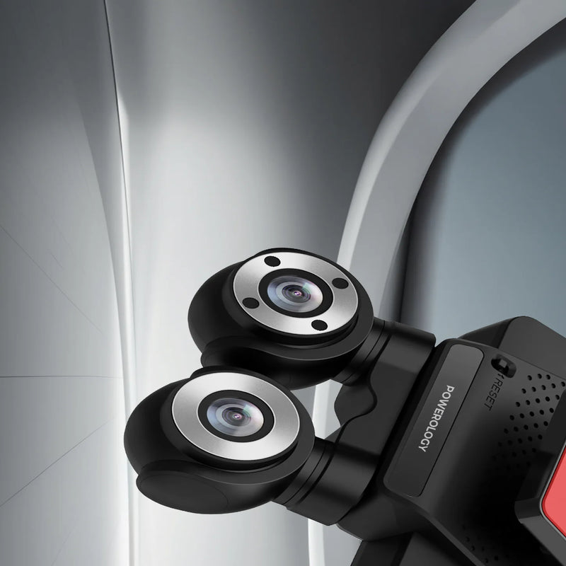 Powerology Dual Lens 4K Dash Camera with Night Vision Black