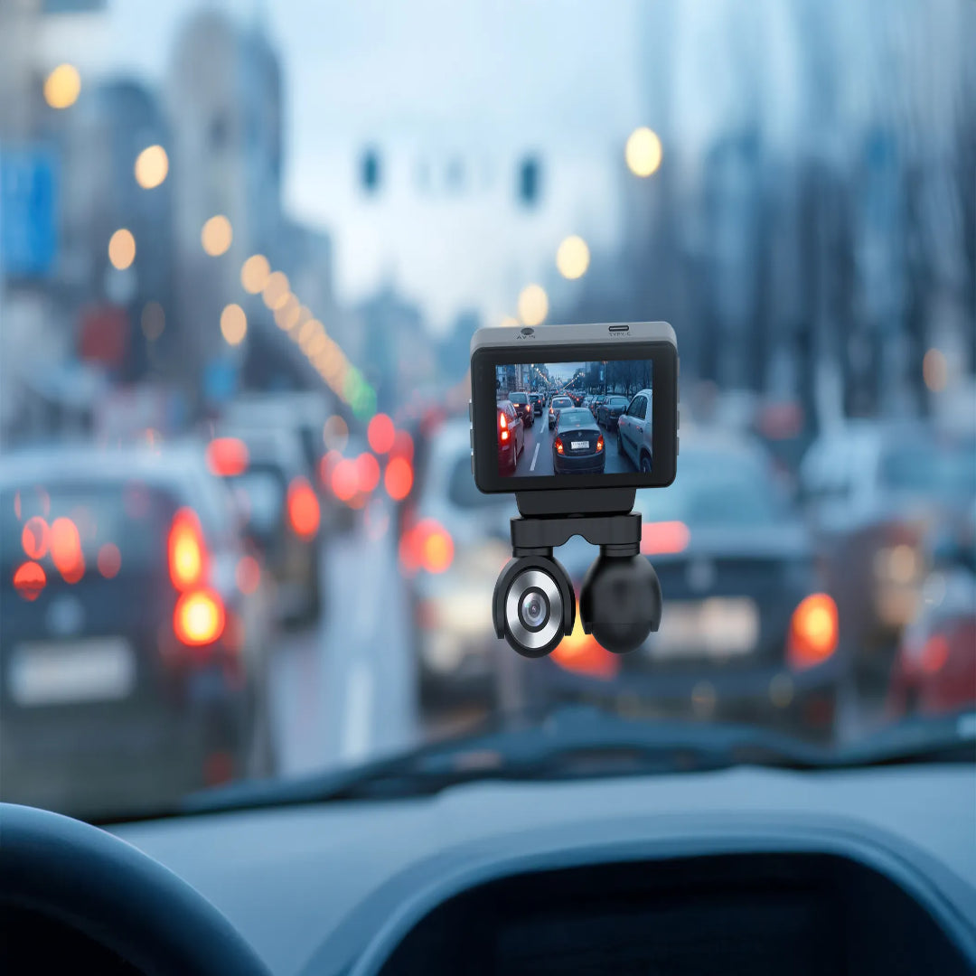 Dual Lens Dash Camera 4K Front & Interior Vehicle Security with Night Vision