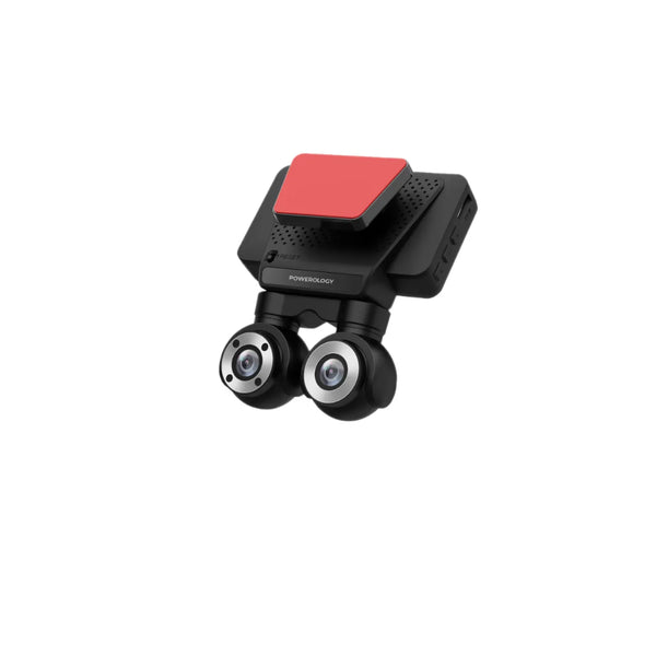 Powerology Dual Lens 4K Dash Camera with Night Vision Black