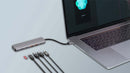 Powerology 6in 1 Slim 4K HDMI USB-C Hub 10Gbps Data Transfer