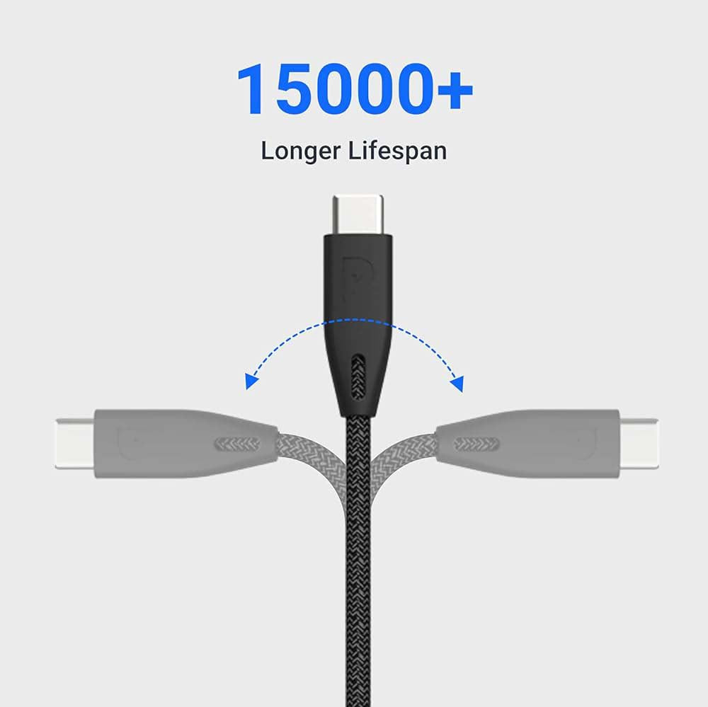 Braided USB-C Cable – Powerology 2 Meter Durable Nylon Charging Cord